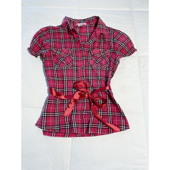 Girls Button Down Blouse Color Pink Size M Boestyle - Picture 1 of 4